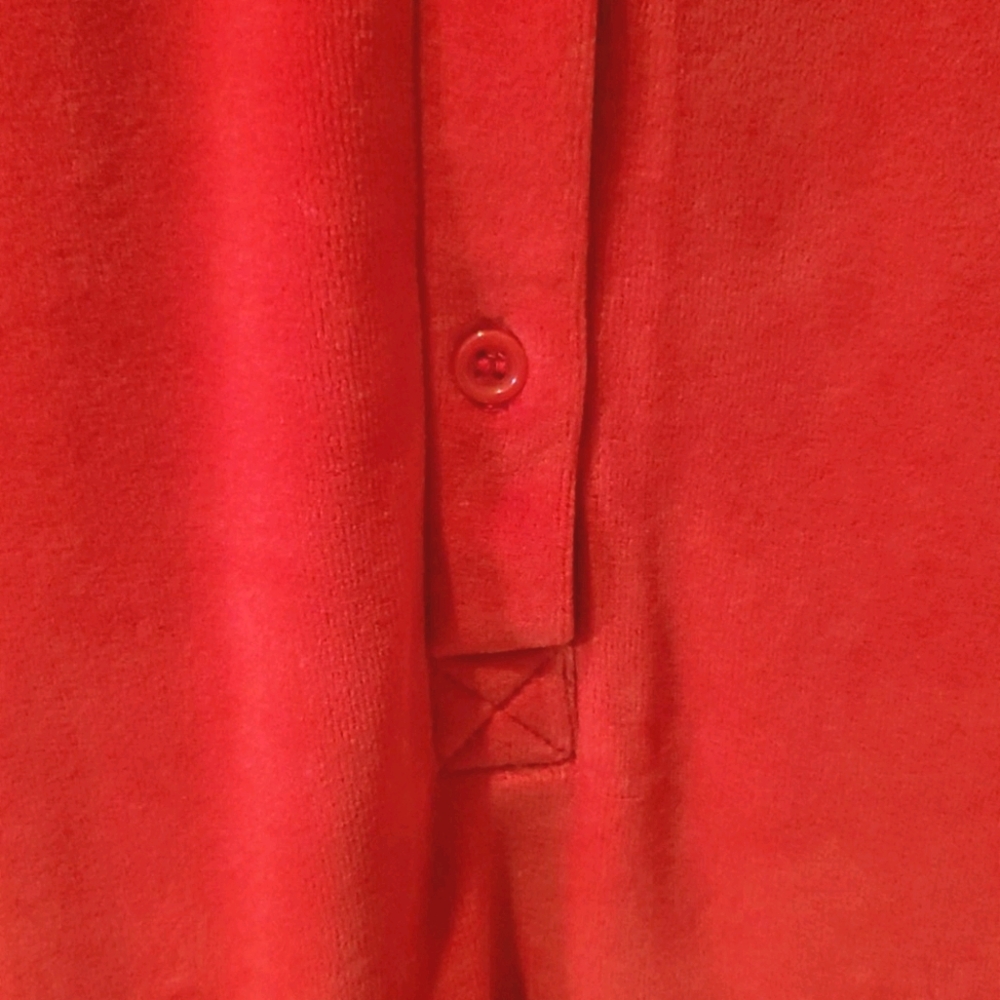 J. Crew Red Velour Long Sleeve Button Dress Size S - Picture 5 of 6